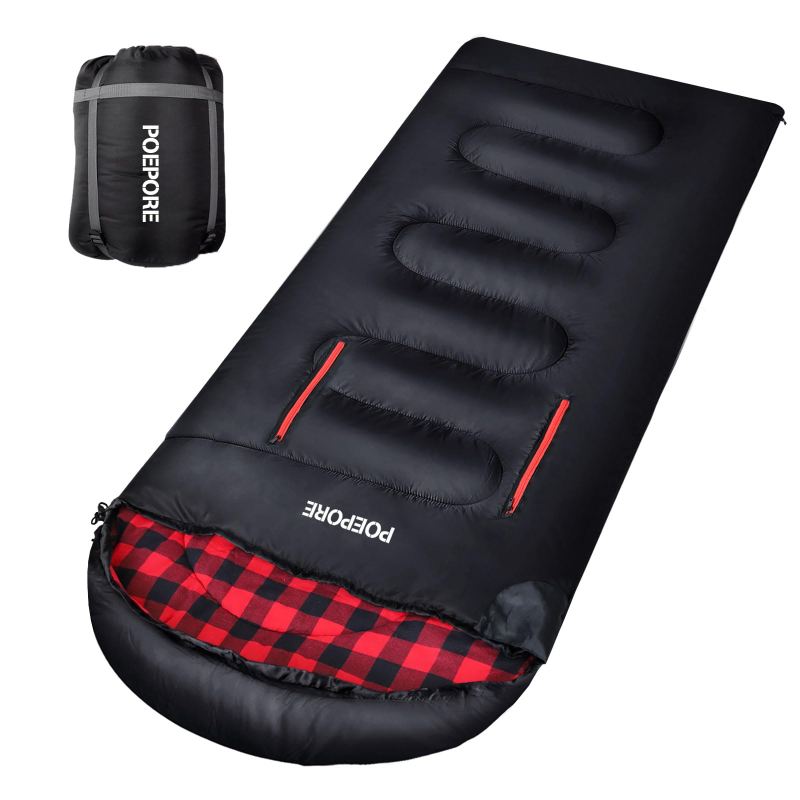 Flannel Sleeping Bag Cotton 0 Degree Cold Weather for Adults XXL Wearable Sleeping Bag 4 Seasons Waterproof with