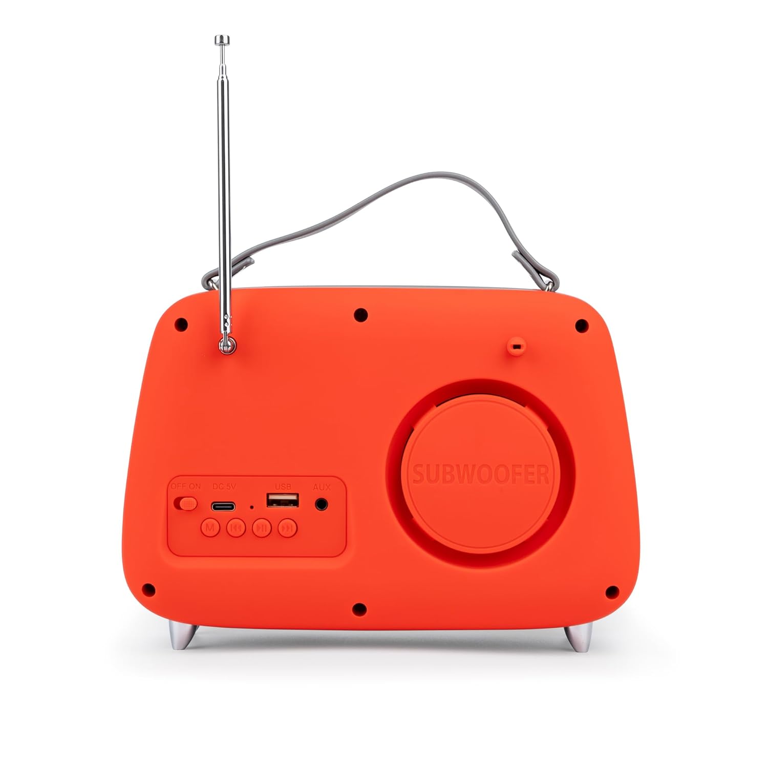 Close-up of the speaker grille and Roxel Vintage logo