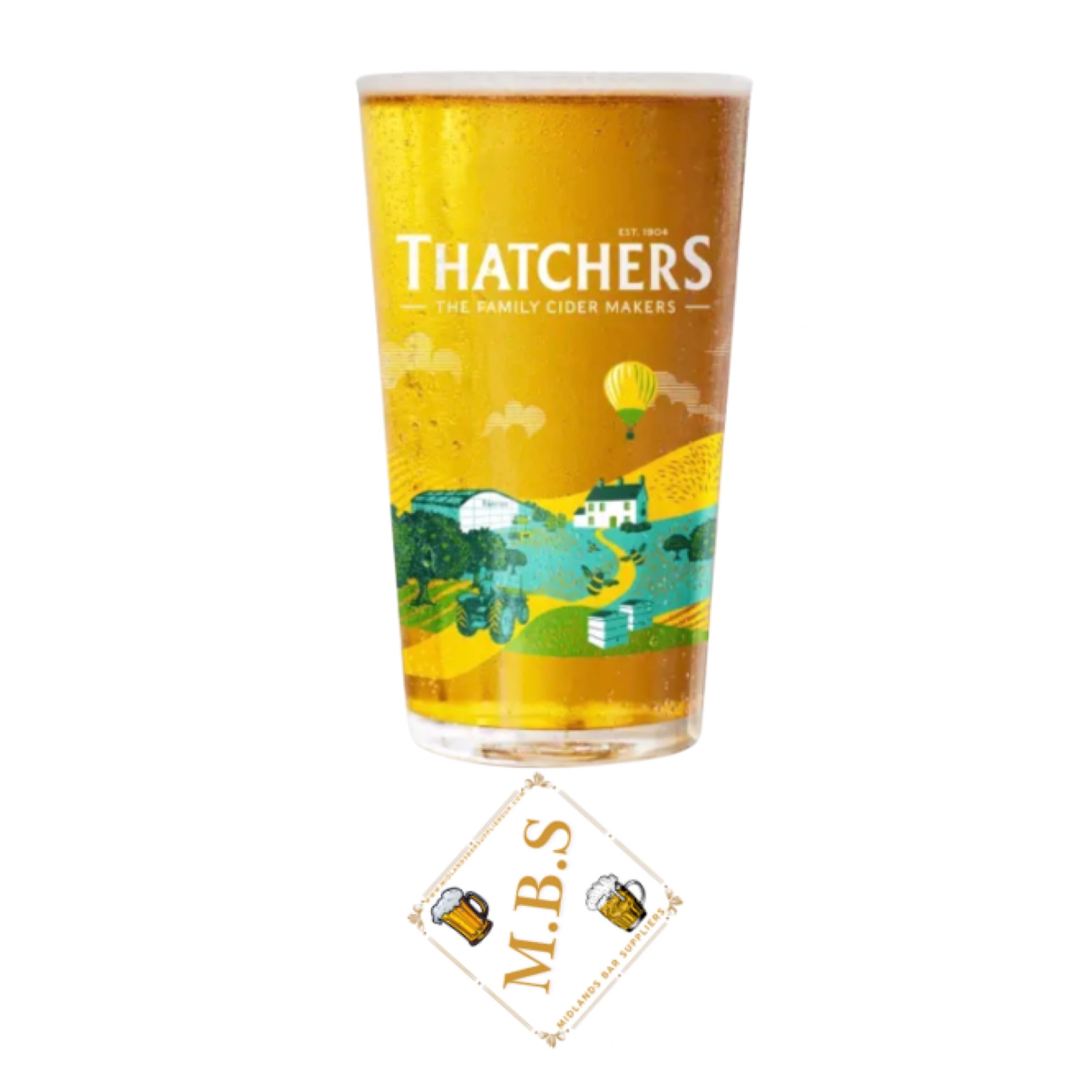 Thatchers Cider Limited Edition Pint Glass & Midlands Bar Suppliers Coaster