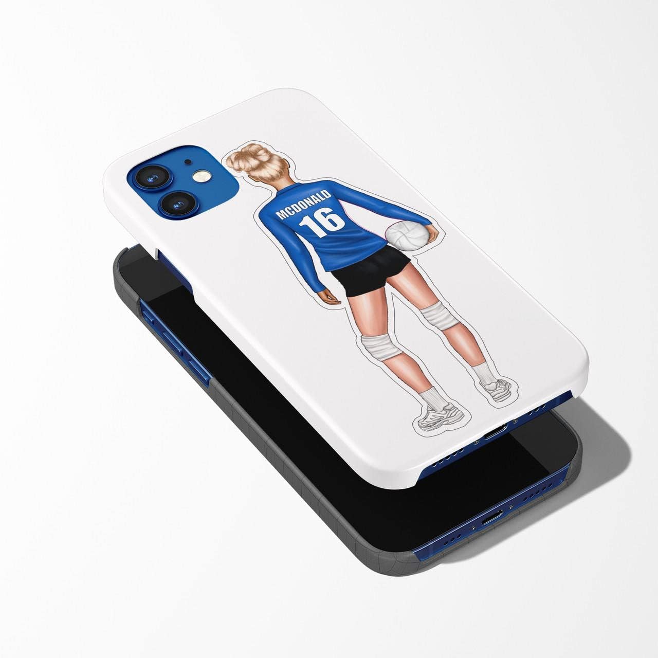 6 Pack Personalized Female Volleyball Stickers | Laminated Labels For Your Water Bottle, Laptop or Phone | Soccer Gift Decals That Last & Won't Peel