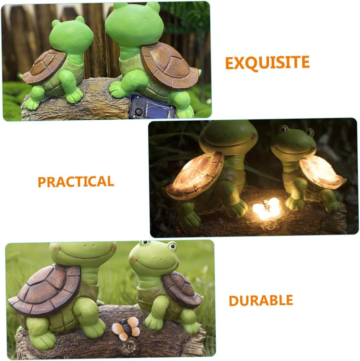 GANAZONO Outdoor Solar Lamp Garden Decor Turtle Figurine Solar Light for Garden Lighted Turtle