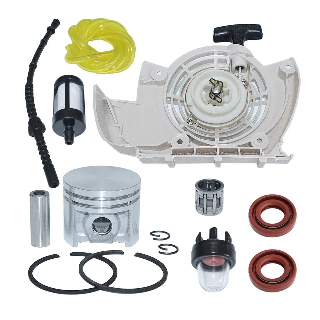 Herramientas de jardín Arranque de Retroceso Compatible con FS120, FS200, FS250, Kit de línea de Filtro de Combustible de pistón de 40 mm, Piezas for Herramientas de jardín de 4 Tiempos.