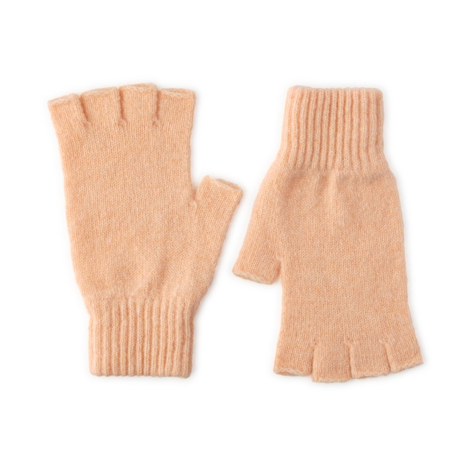 The Cashmere Choice Lomond Lambswool - Ladies Fingerless Gloves - Iona (Peach)