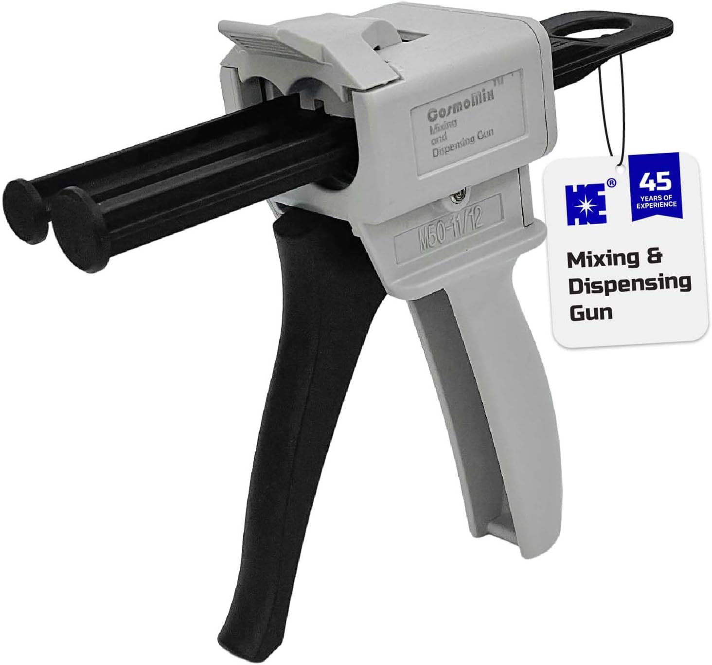 Cosmostar Mixing and Dispensing Gun, Impression Mixing Dispensing AB Gun Ratio 1:1/1:2 for 50ml, Compatible with 3M Adhesive 04747 cartridges, CosmoMix Mixing Epoxy Cartridge Dispenser Gun