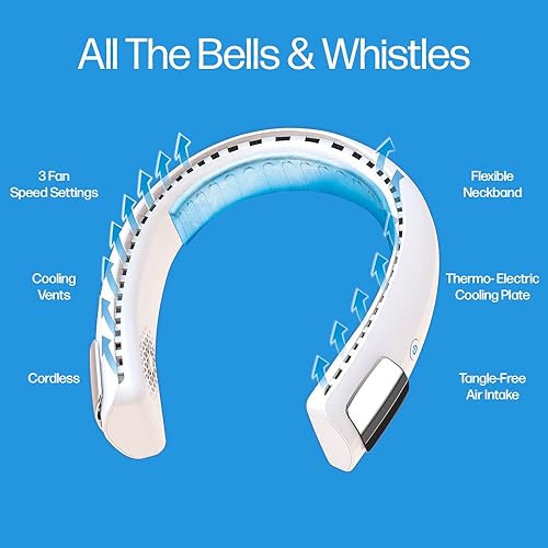 Miniatura 4 de Arctic Air Freedom Ultra - Ventilador de cuello de 3 velocidades, ventilador pequeño para uso en exteriores e interiores, ventilador recargable por