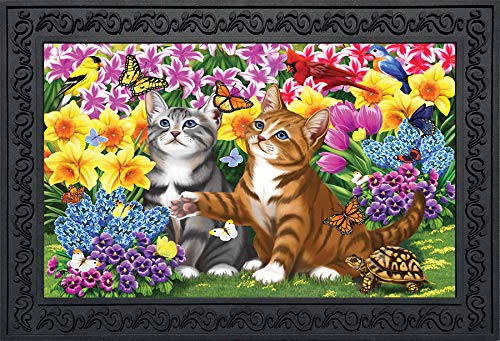 Briarwood Lane Doormat 30x18 Indoor Outdoor Garden Kittens Spring for Spring Doormat