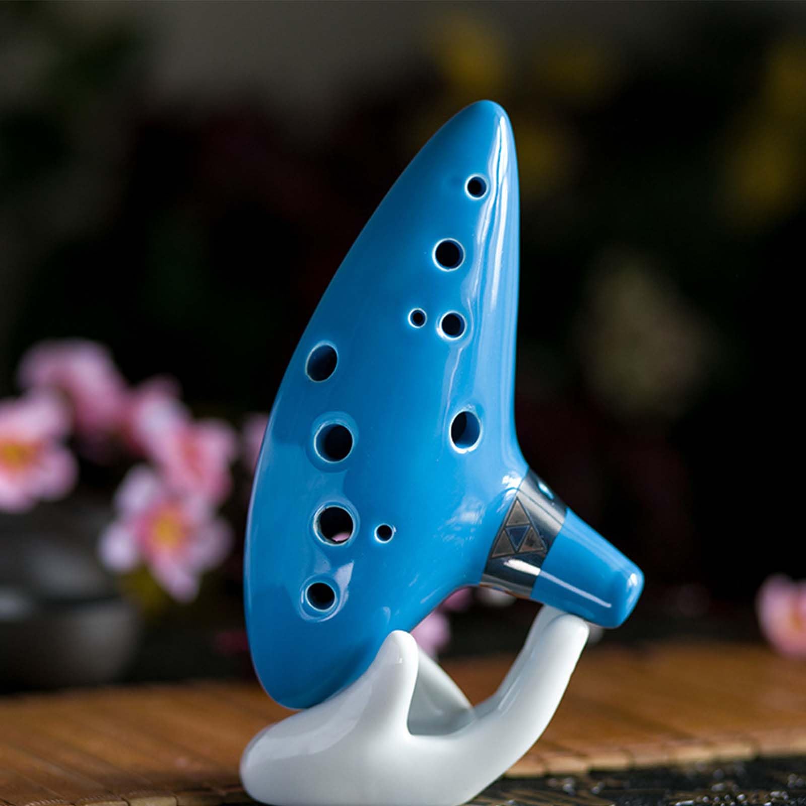 Zelda Ocarina en céramique 12 trous Alto C, ocarina en céramique pour instruments de musique, ocarina of Time, livré avec repose-main, housse en tissu, partition et corde, pour les amateurs