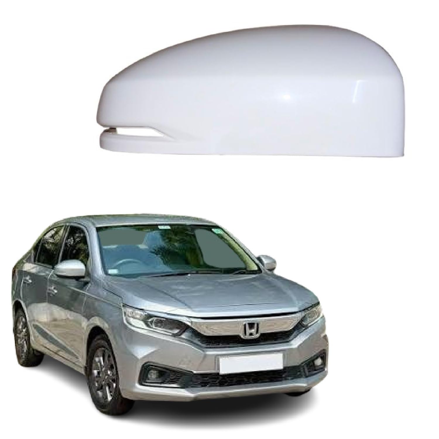 ORVM Side View Mirror Cover or Cap compatible with Handa Amaze 2nd GEN 2018-2024 Year Model-UNPAINTED (UPPER MIRROR COVER, RIGHT DRIVER SIDE)-picture-11