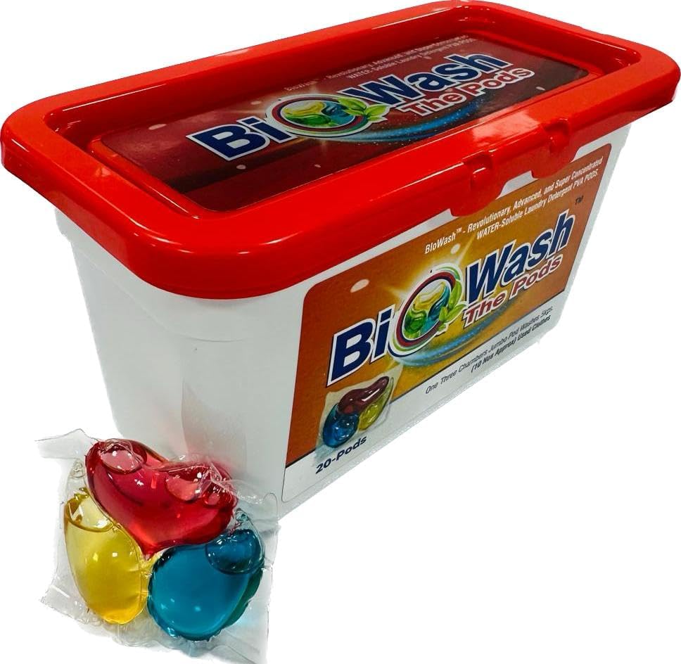 Buy BioWash The Pods Laundry Liquid Detergent 3 Chamber x 20 Jumbo ...