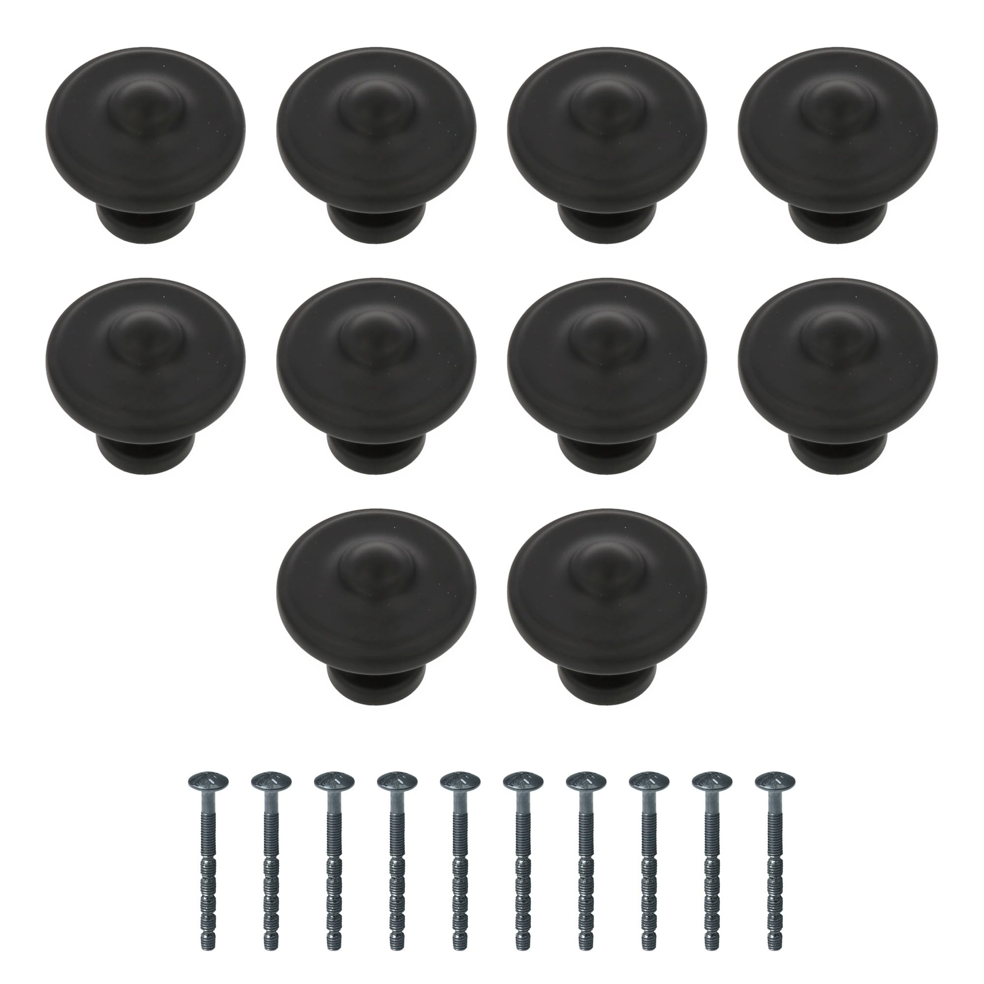 Poignées pour meubles de cuisine lot de 10 boutons noirs 33mm zamak tiroir armoire Amig 810