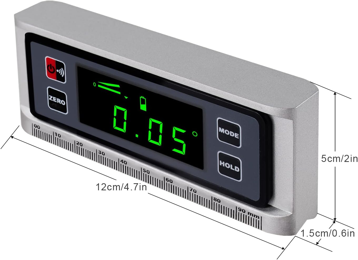 Digital Angle Finder Protractor - 0-360° Inclinometer with Magnetic Base & V-Groove - IP65 Waterproof Level Gauge - Precision Measuring Tool for Woodworking, Metalworking, Construction (DL1906)