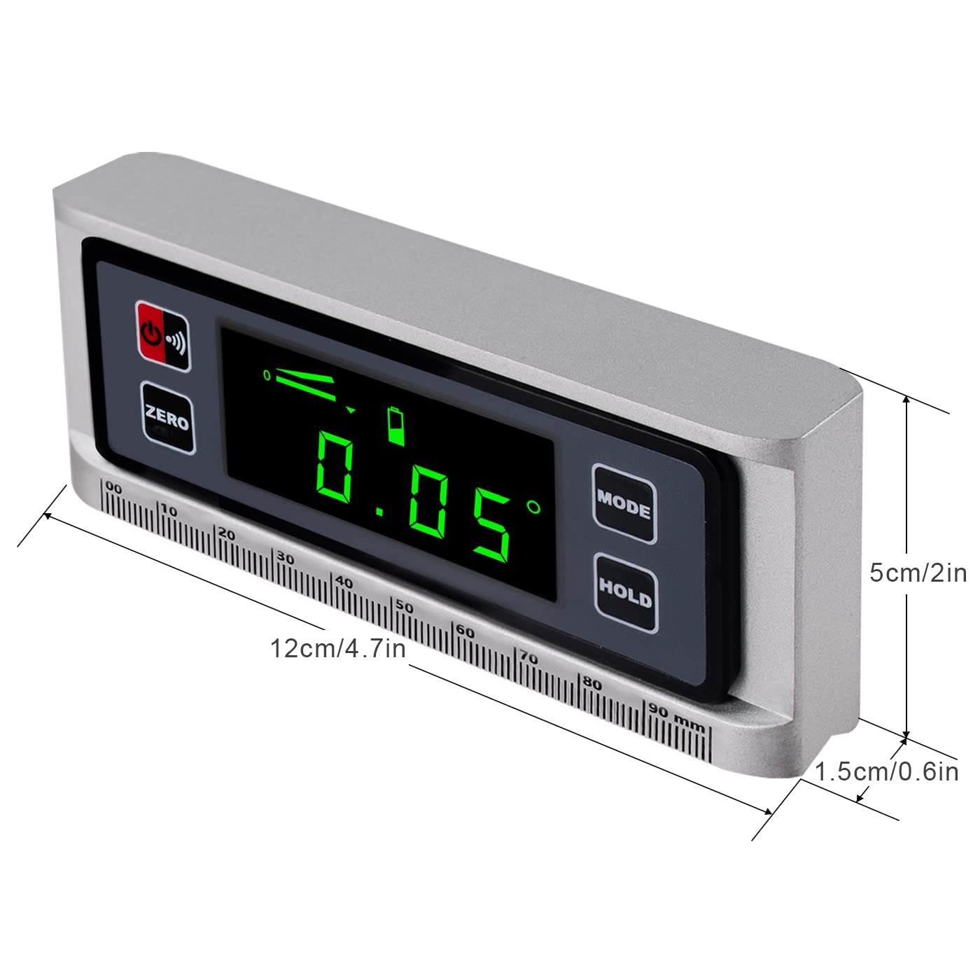 Compteur D'angle Numérique Durashmall - Affichage LCD, Base Magnétique, Charge USB-C - Rapporteur/inclinomètre Pour Bricolage