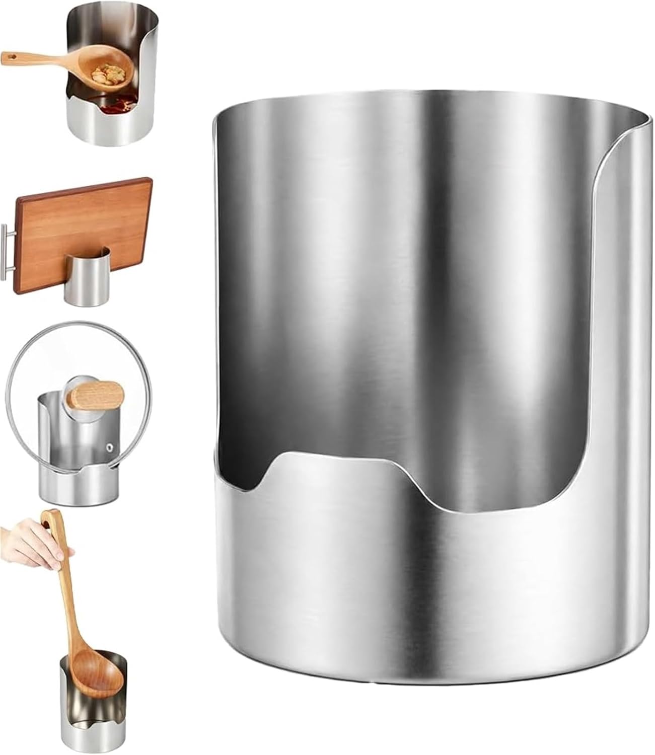 Multi-functional Kitchen Utensil Holder, Stainless Steel Organizer, Vertical Utensil Holder, Kitchen Counter Accessory,Cooking Tool Storage for Apartments RV Campers Homes