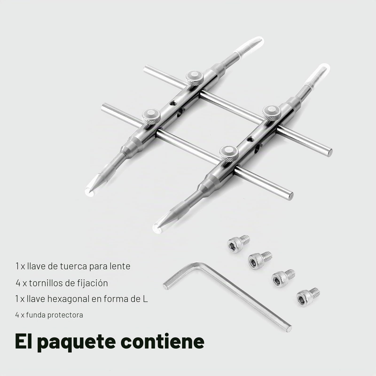 NEEWER - Herramienta Profesional Punta Curva Llave Ajustable para reparación de Herramientas de Acero Inoxidable para la Lente del Objetivo de Fotos para la mayoría de Las cámaras DSLR