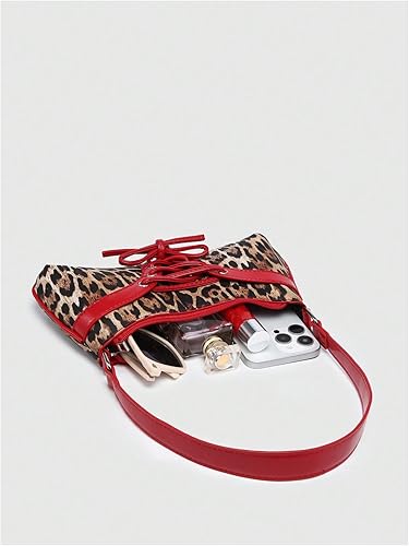 Miniatura 7 de Verdusa Y2K - Bolso de hombro vintage para mujer, diseño de coqueta, de piel sintética, estilo kawaii