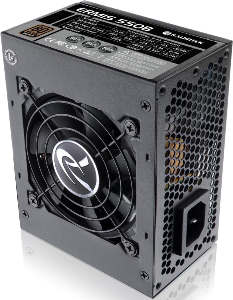 RAIJINTEK ERMIS 550B, 80+ Bronze, SFX, 550W, Semi Modular Power Supply, 3 Years Warranty (0R30B00002)