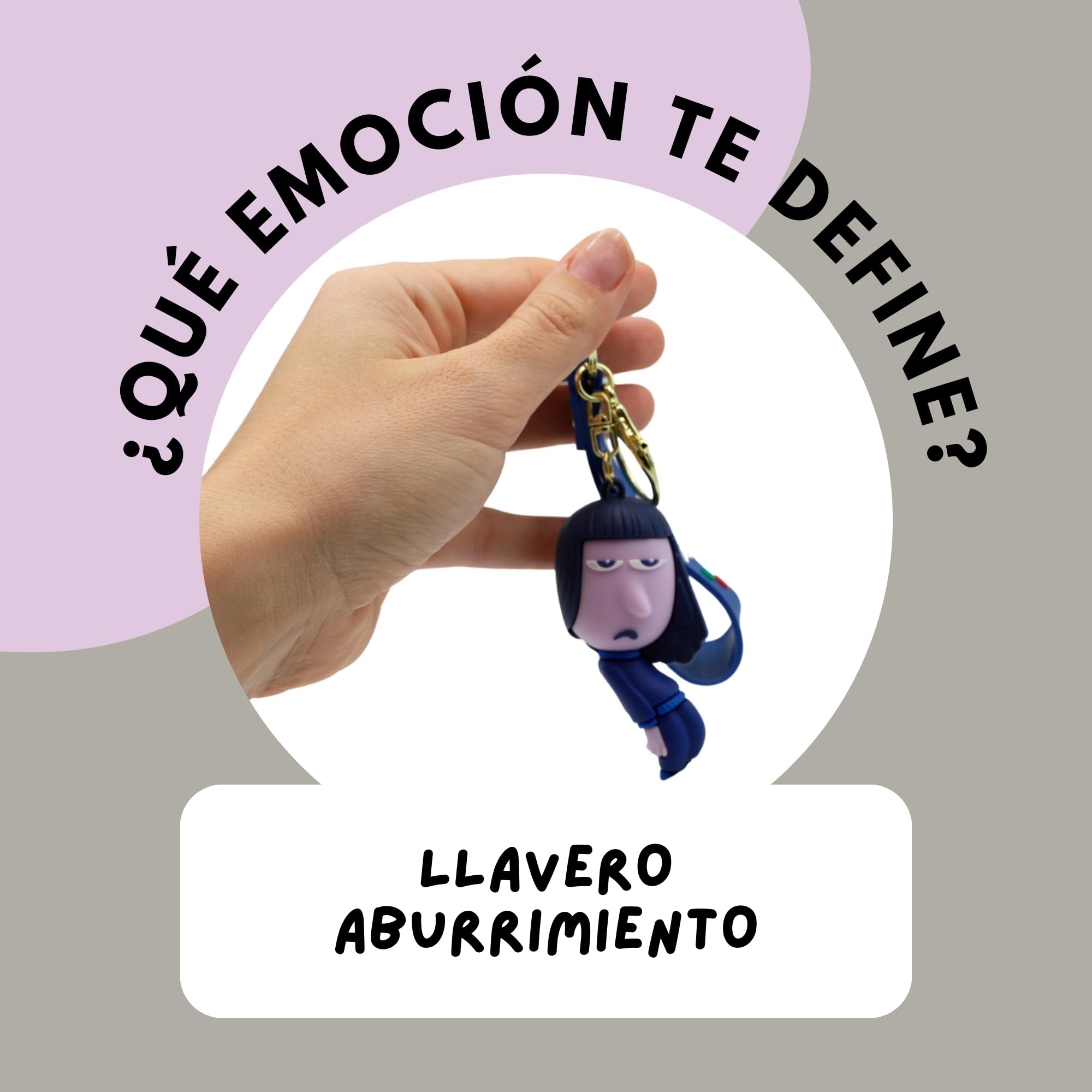 Llavero personaje aburrimiento silicona, Llavero de dibujo animado aburrimiento, Goma, 6 cm, Silicona - imagen 3