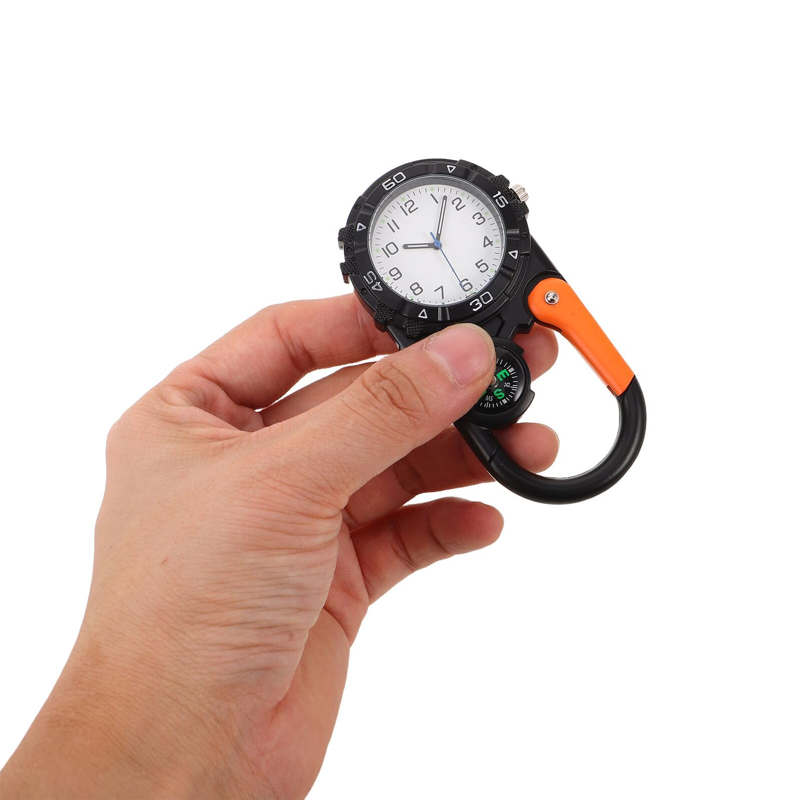 Outdoor Mountaineering Compass Watch with Metal Carabiner Clip Portable Quartz Fob for Hiking Backpacking And Camping in Extreme Weather