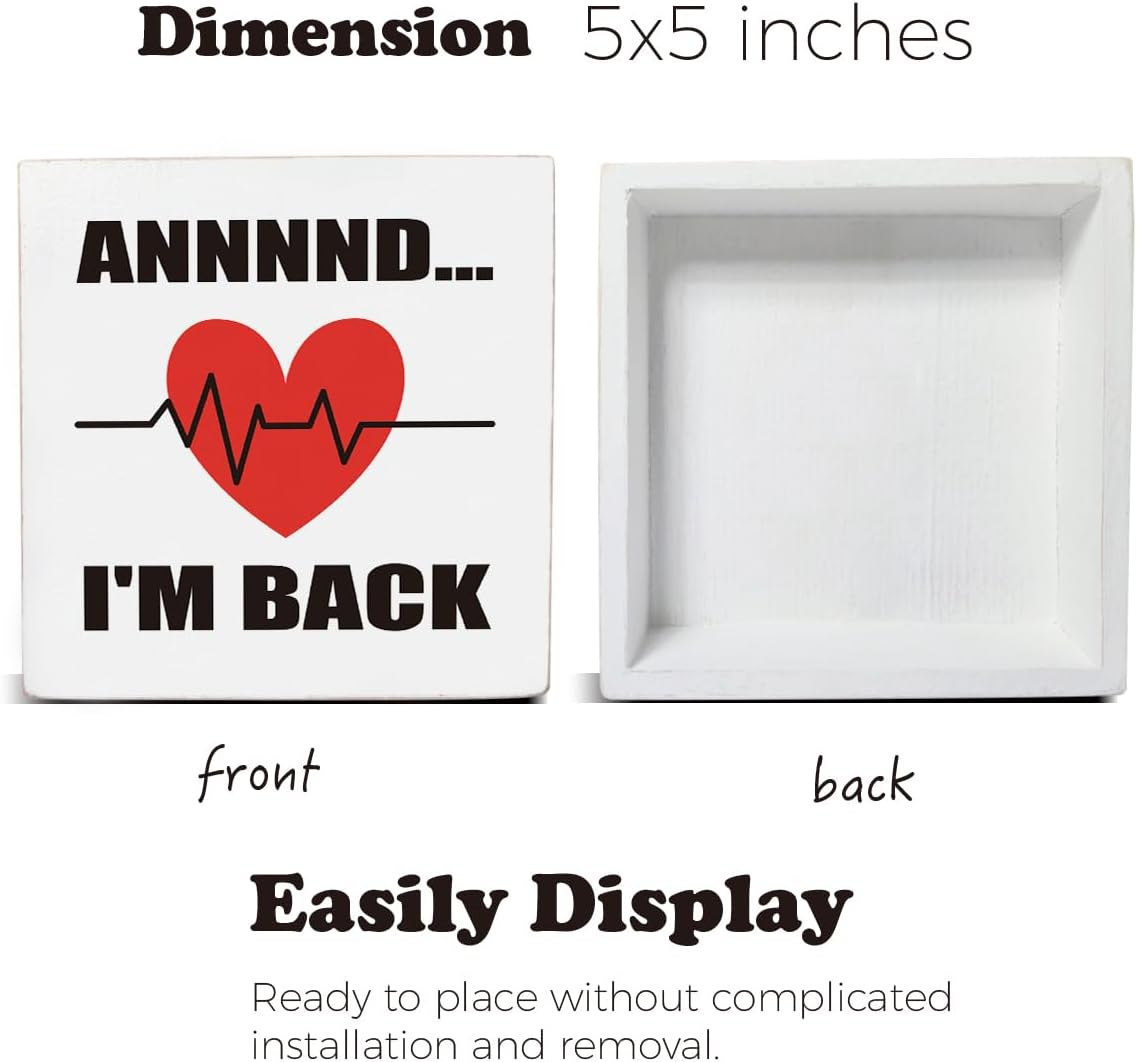 Heart Surgery Recovery Gifts for Patients, Annnnd I'm Back Heartbeat image 2