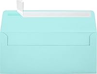 Vista 28 de LUXPaper Sobres comerciales #10 Despegar y prensar 4 1/8 pulgadas x 9 1/2 pulgadas Lino blanco Texto de 80 libras 50