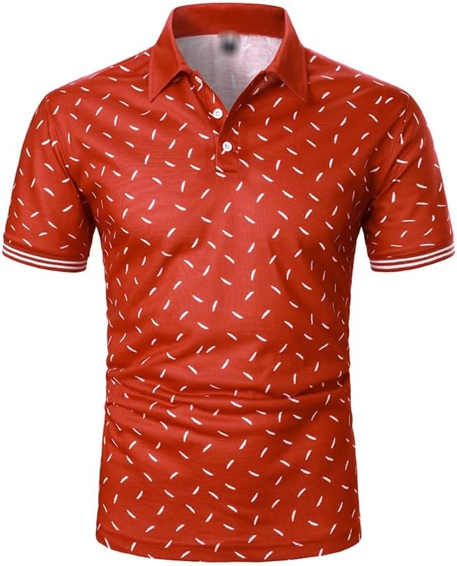 Men's Short Sleeve Shirt Digital Print Holiday Casual Lapel Top