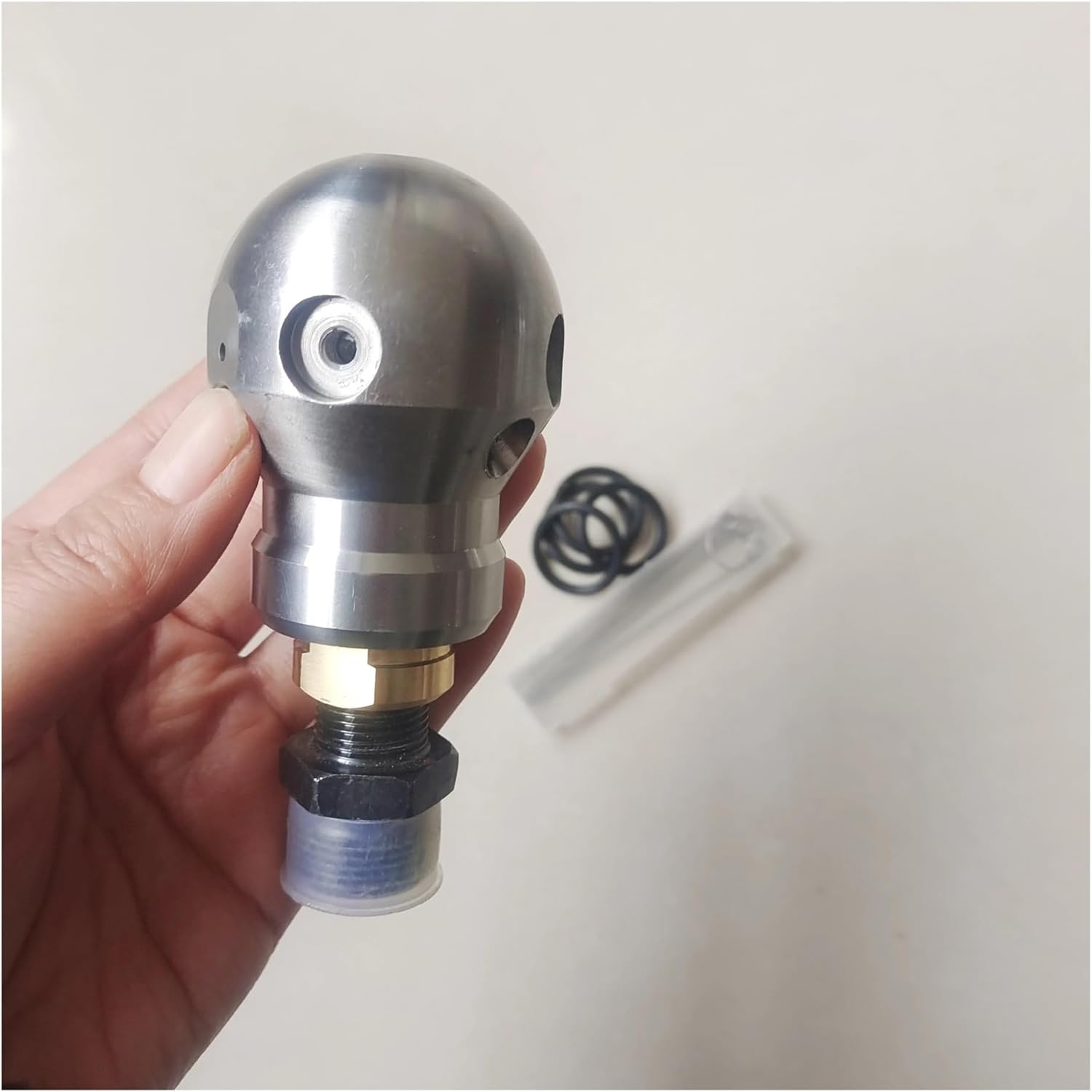 Ss Sewer Cleaning Dredge Cutter Nozzle Warthog High Pressure Washing WT-3/8 Rotating Ball Spherical Jetter(1I2 Female 60LPM)