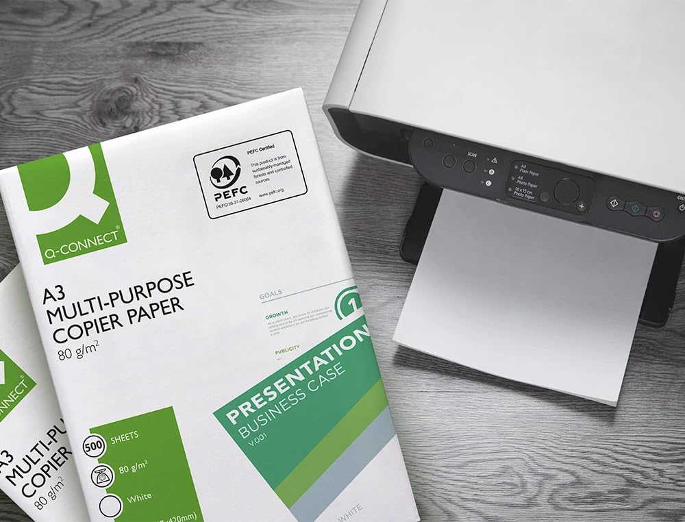 Papel Fotocopiadora Q-connect Din A3 80gr. 3 Paquetes de 500 hojas (1500 Hojas)
