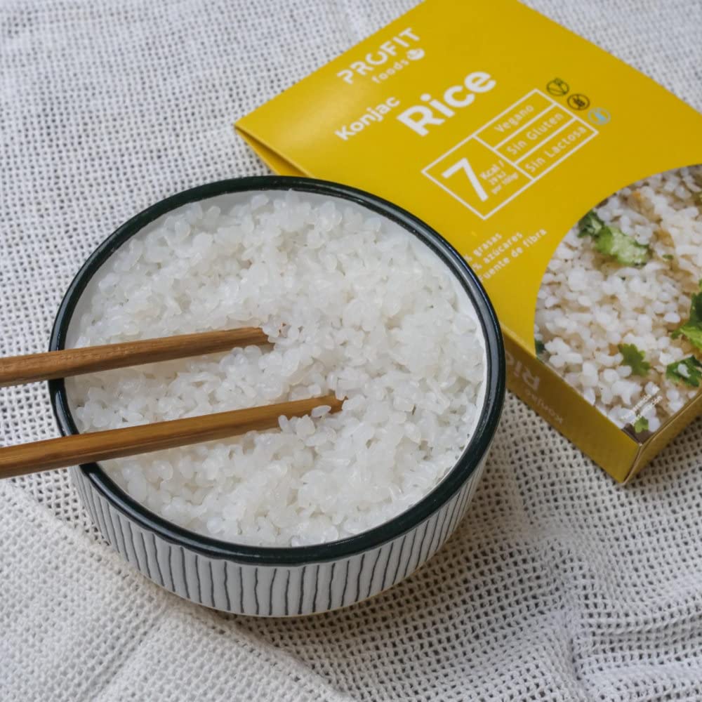 PROFIT - Konjac Rice - Arroz elaborado con Glucomanano Konjac - Bajo contenido en calorías - Ideal para dietas hipocalóricas - Libre de gluten y lactosa - 200 gr - 3