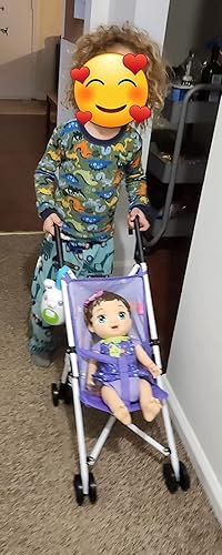 Miniatura 51 de Anivia Mueble de cama para muñecas, juguete de 2 funciones, cama de muñeca y columpios para muñecas de 18 pulgadas, cuna de muñeca con parte