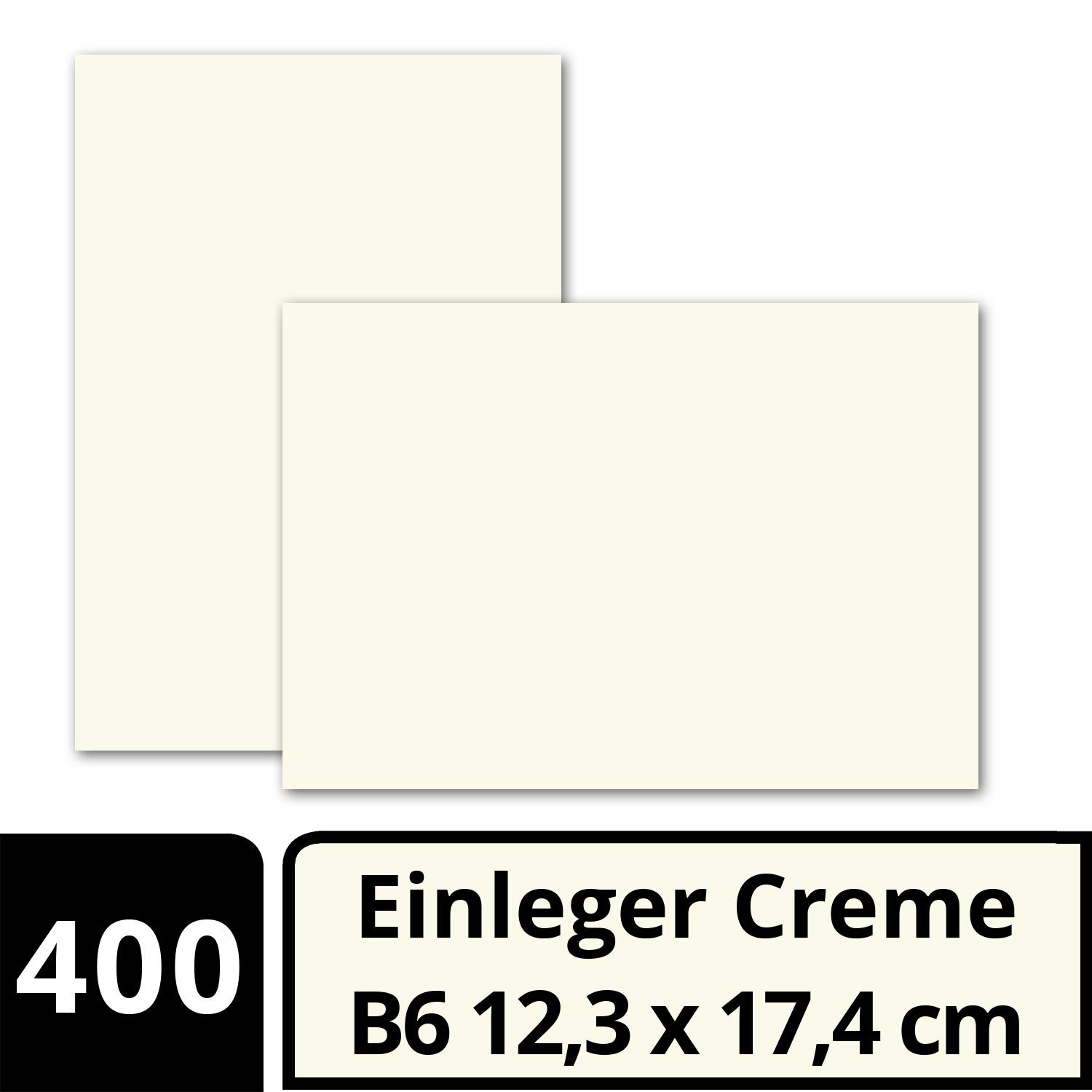 Gustav Neuser Lot de 400 feuilles de papier pour cartes pliables B6 Blanc crème 123 x 174 mm Sans pli Papier mat de qualité supérieure