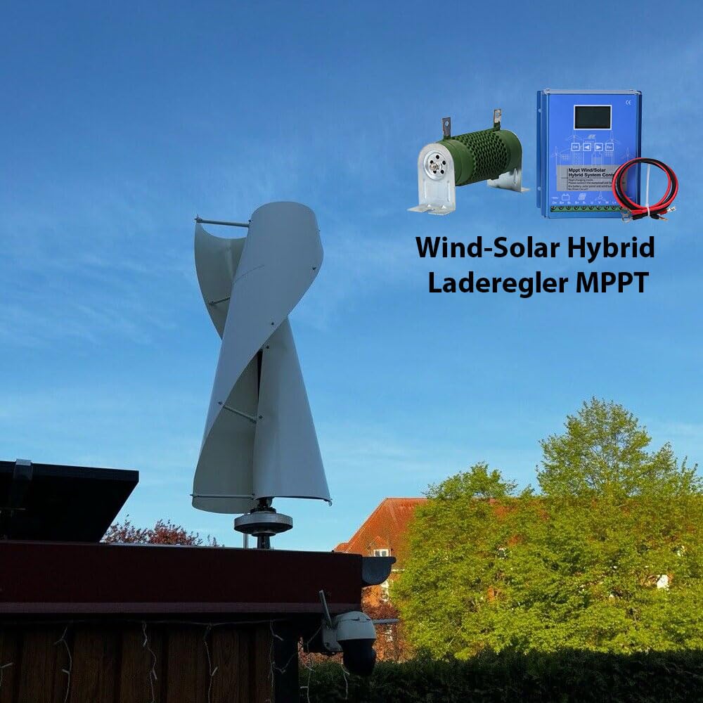 2000W Windkraftanlage 48V Hocheffiziente Windkraftanlage mit Wind-Solar Hybrid Laderegler MPPT, Kleinwindkraftanlagen