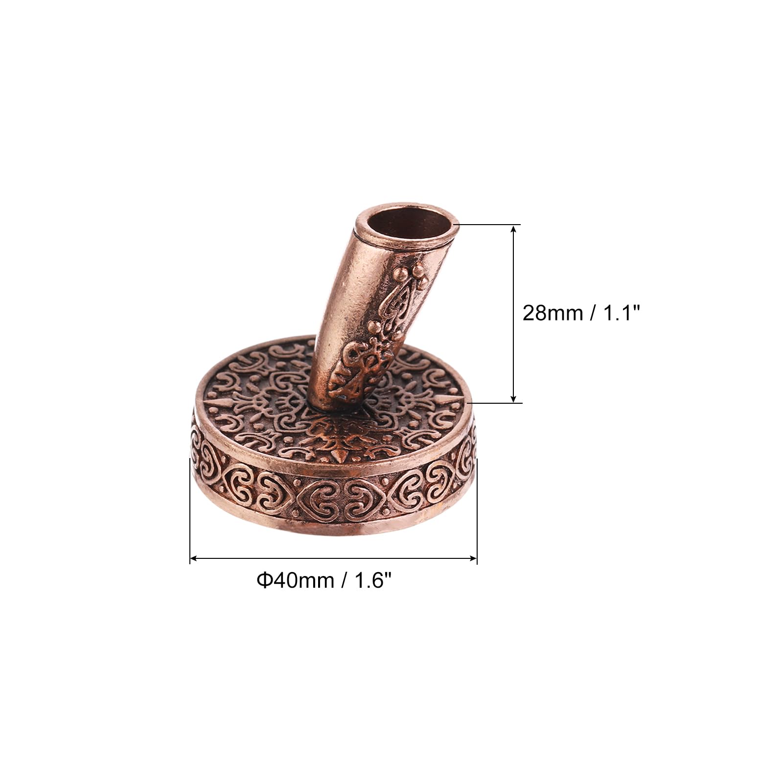 PATIKIL 2-Piece Vintage Red Bronze Metal Pen Stand, Desktop Pen Holder for Office Wedding, Engagement, Guests Book - Image 2