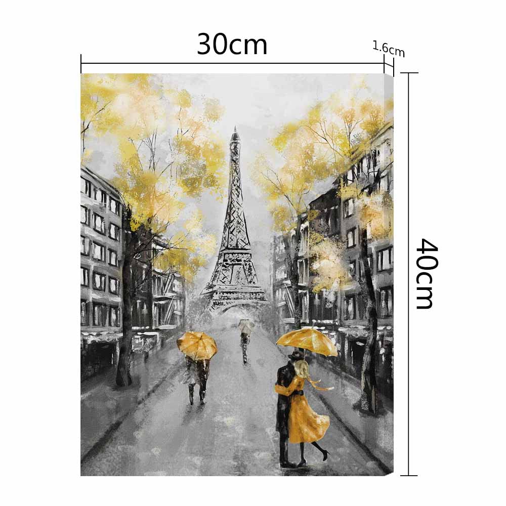 Amazon.co.jp: 黄色のパリ アートパネル インテリア フレンチ 油絵