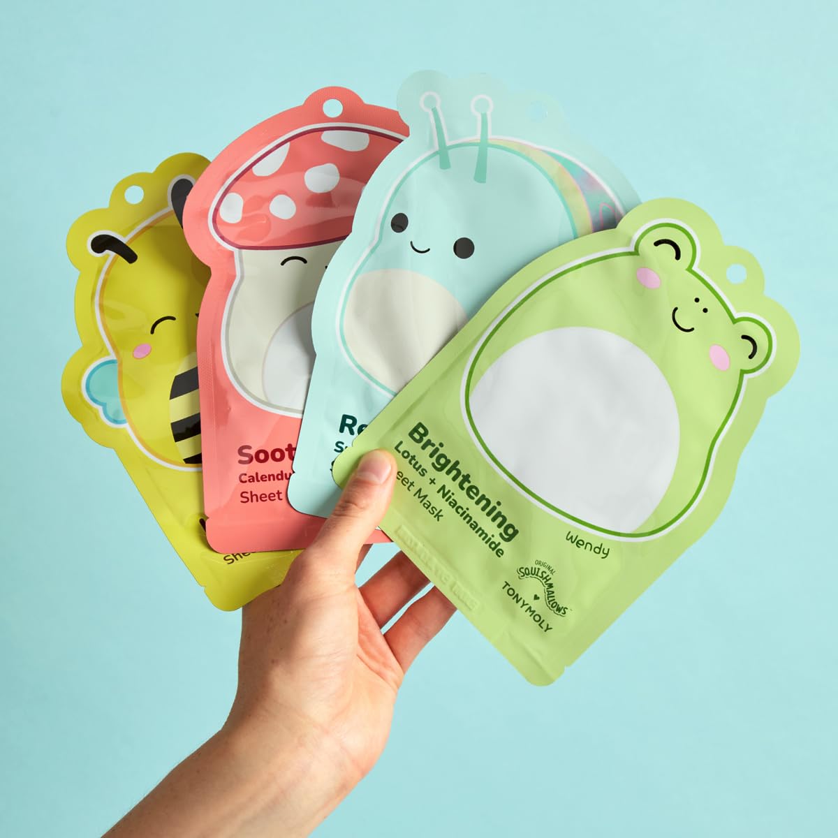 TONYMOLY x Squishmallows Sheet Mask Set – 4-Pack Facial Skincare Variety for Hydrating, Soothing, Repairing, Nourishing, Moisturizing & Glowing Skin - Image 2