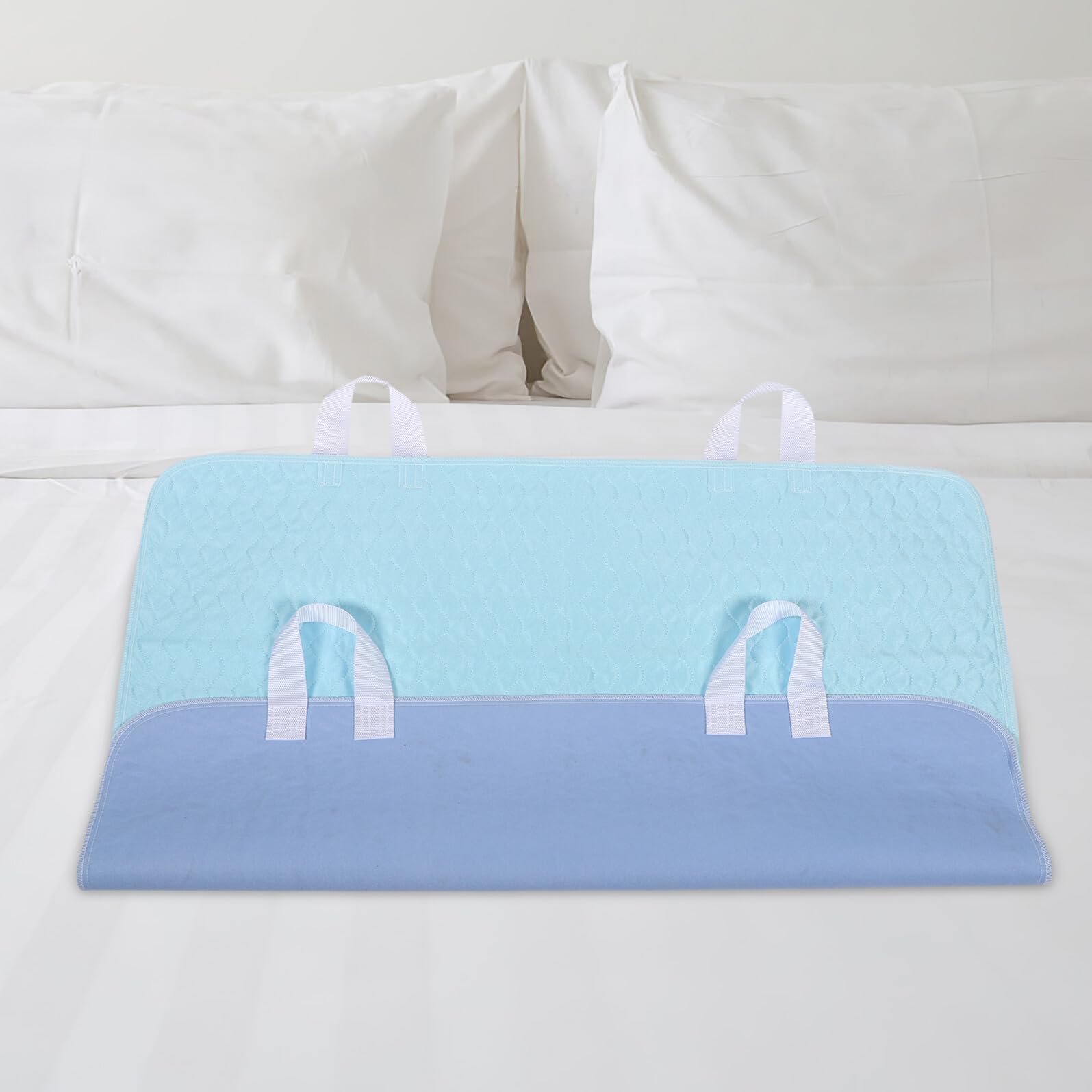 TOYANDONA Empapadores Lavables para Cama con Asas, Impermeables de Poliéster, Reutilizables, Absorbentes y Cómodos para Cuidado Domiciliario de Adultos Mayores y Niños