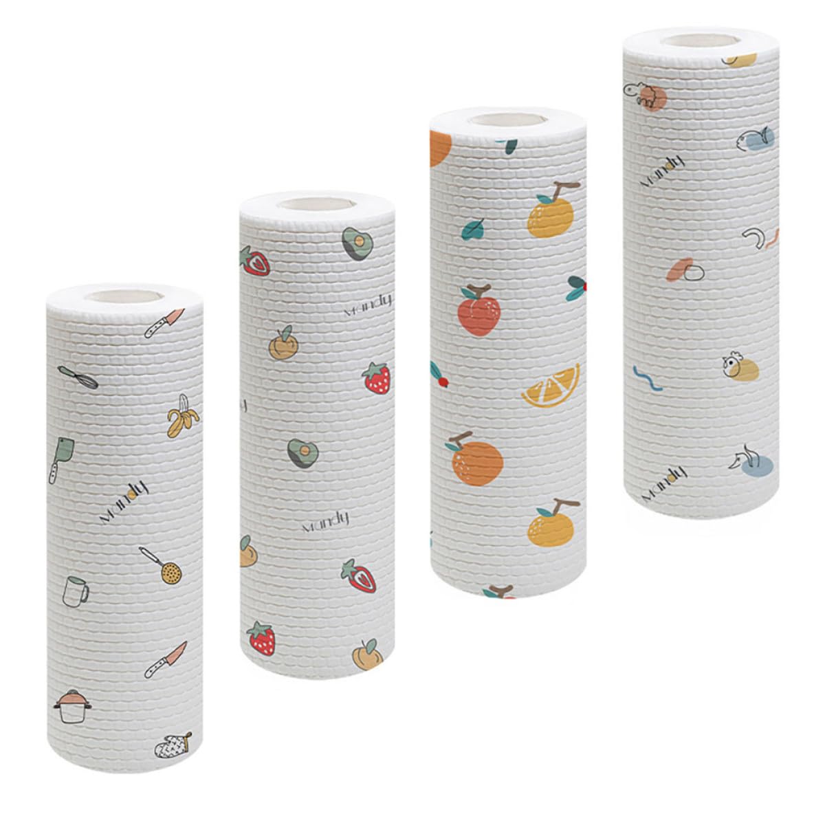 Paños de cocina desechables de pulpa de madera y poliéster, toallitas multiusos 4 rollos