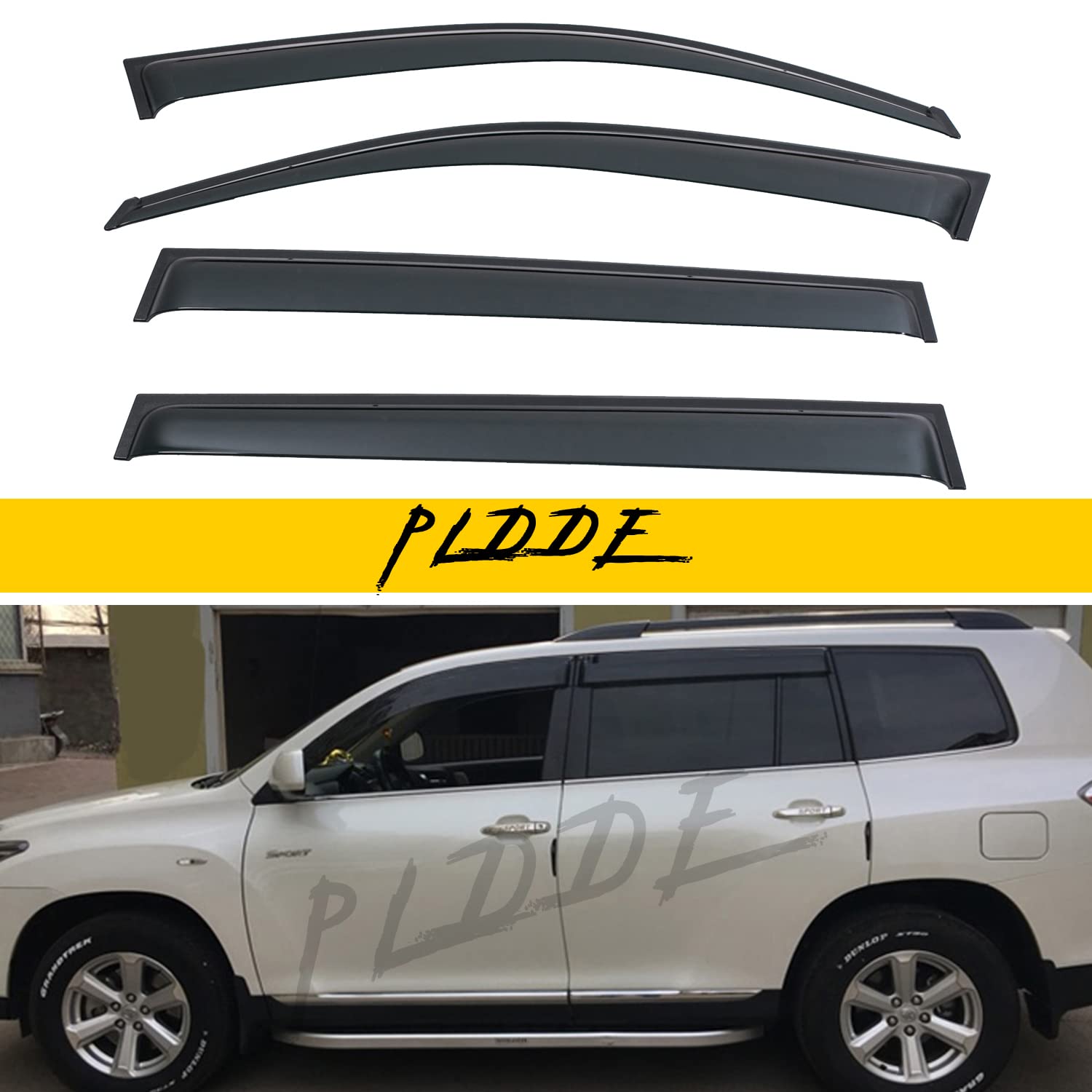 Amazon.co.jp: PLDDE JDM スモークティントウィンドウバイザー 4個 08