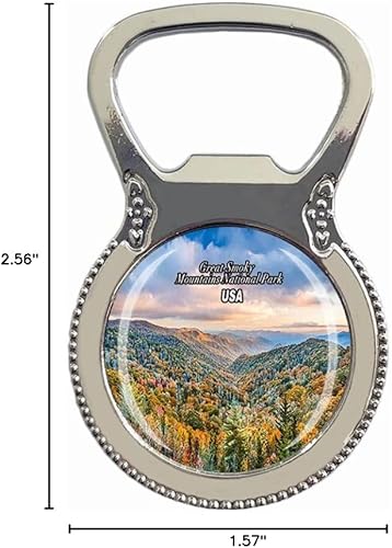 Miniatura 5 de Estados Unidos 3D Great Smoky Mountains National Park Gatlinburg Abrebotellas de cerveza Abrebotellas de nevera imán de metal cristal cristal viaje