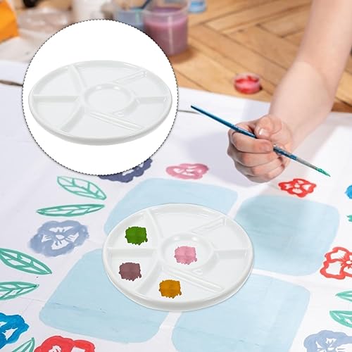 Miniatura 9 de EXCEART Bandeja de pintura de porcelana de cerámica Bandeja de mezcla de cerámica Placas de pintura de acuarela Bandeja de pintura de acuarela Placa