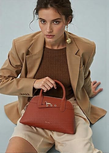 Miniatura 2 de Milan Chiva Bolso bandolera con diseño de cúpula para mujer, con textura y asa superior, con detalle de cinturón