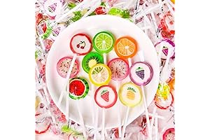 Fruit Slices Candy - Individually Wrapped Flower Lollipops