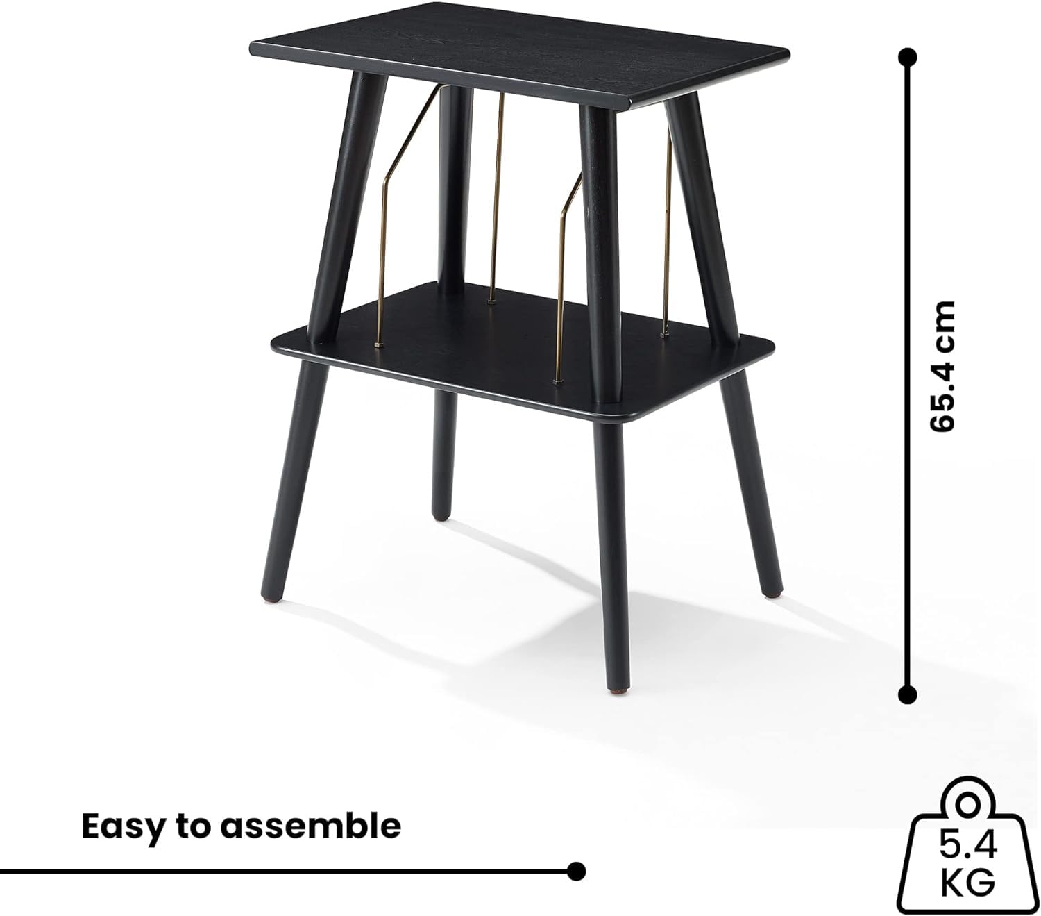 Crosley ST66-BK Manchester - Soporte para Tocadiscos con Almacenamiento de Cables, Color Negro