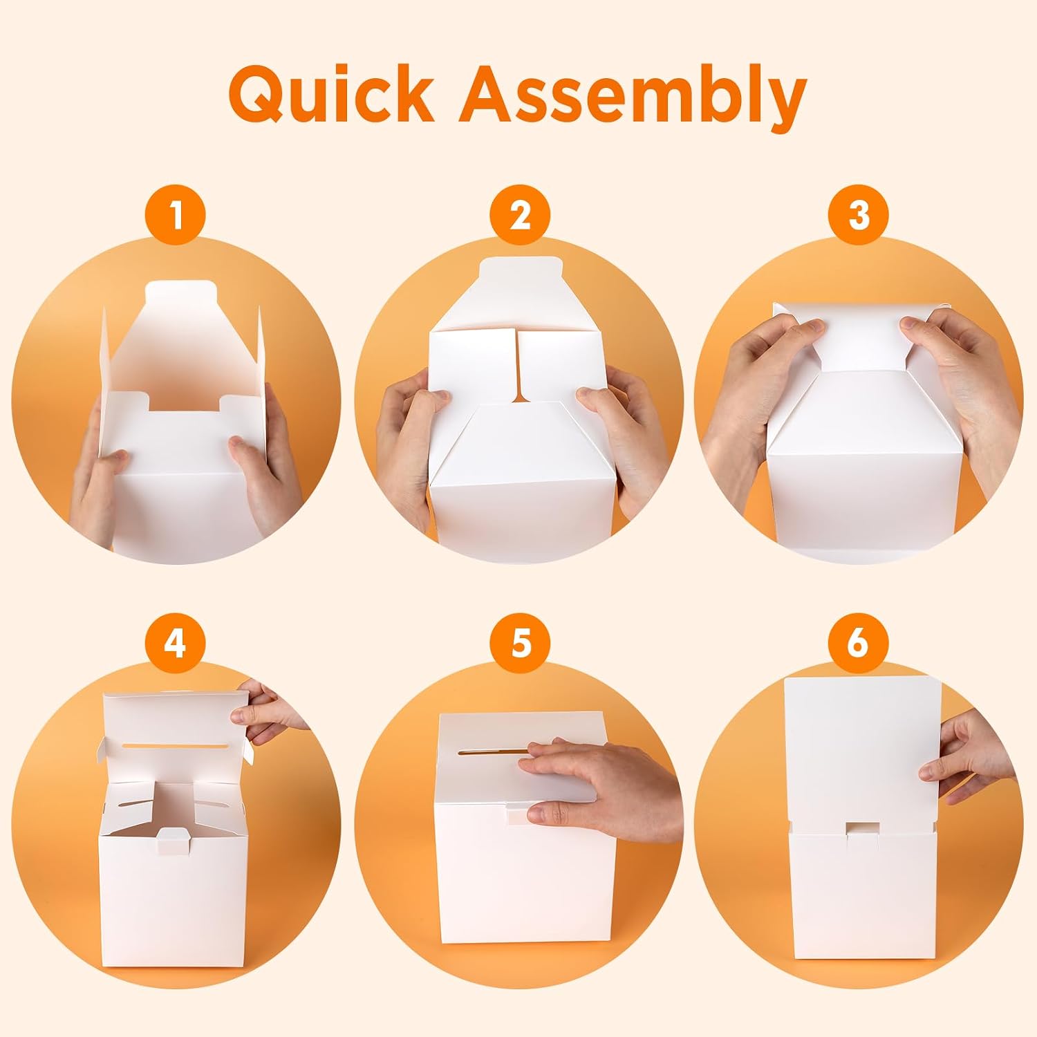 6-Pack White Raffle Ticket Box With Slot, DIY Events Card Box image 4