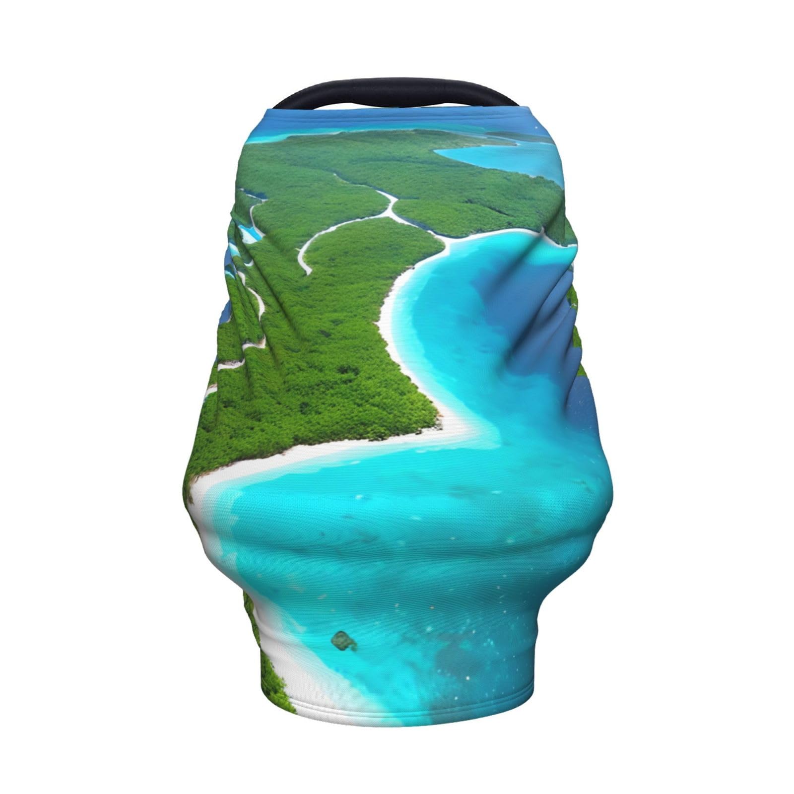 XZDHYZ an island in The ocean Versatile full-print Stroller Chair Cover/Nursing Cover, specially designed for your baby, Black