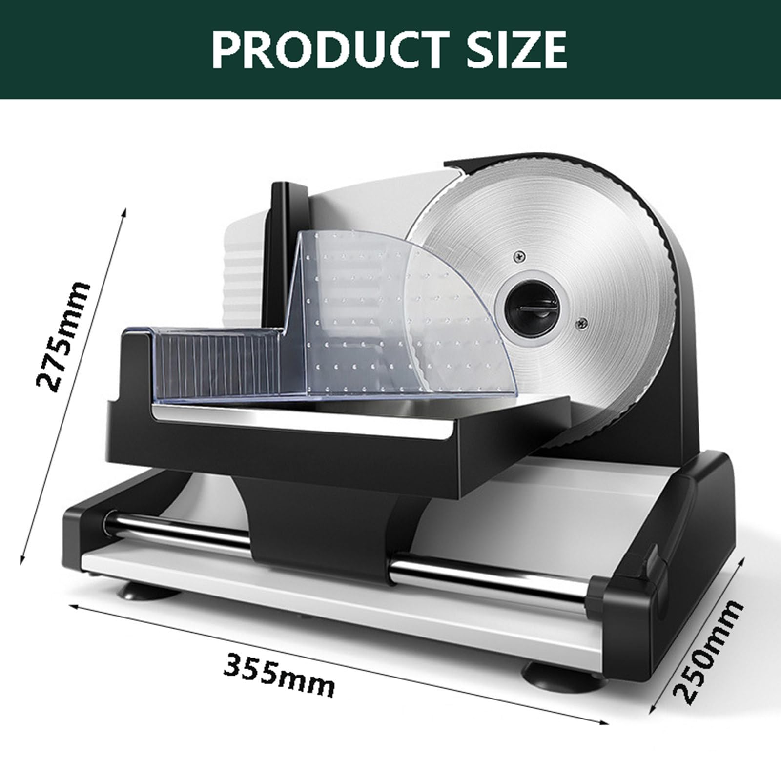 Affettatrice elettrica per Alimenti 200w Affettatrice per Carne | Affettatrice elettrica per Carne con coltelli Rimovibili e banco da Lavoro | Tritacarne Automatico per Mense, ristoran,