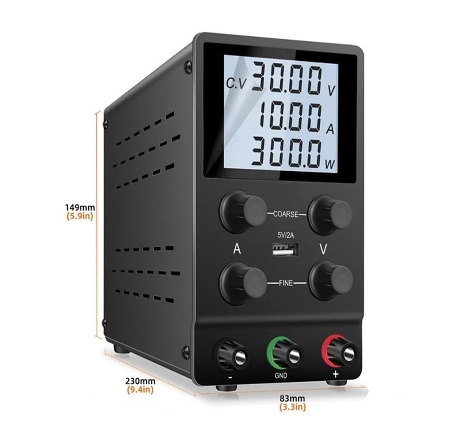 Fuente de alimentación CC Digital 30V 10A Fuente de alimentación CC Ajustable 15V 60V 120V 3A Fuente de alimentación de Banco Fuente de alimentación estabilizada(Mini 3 Digits 15V10A,220V)