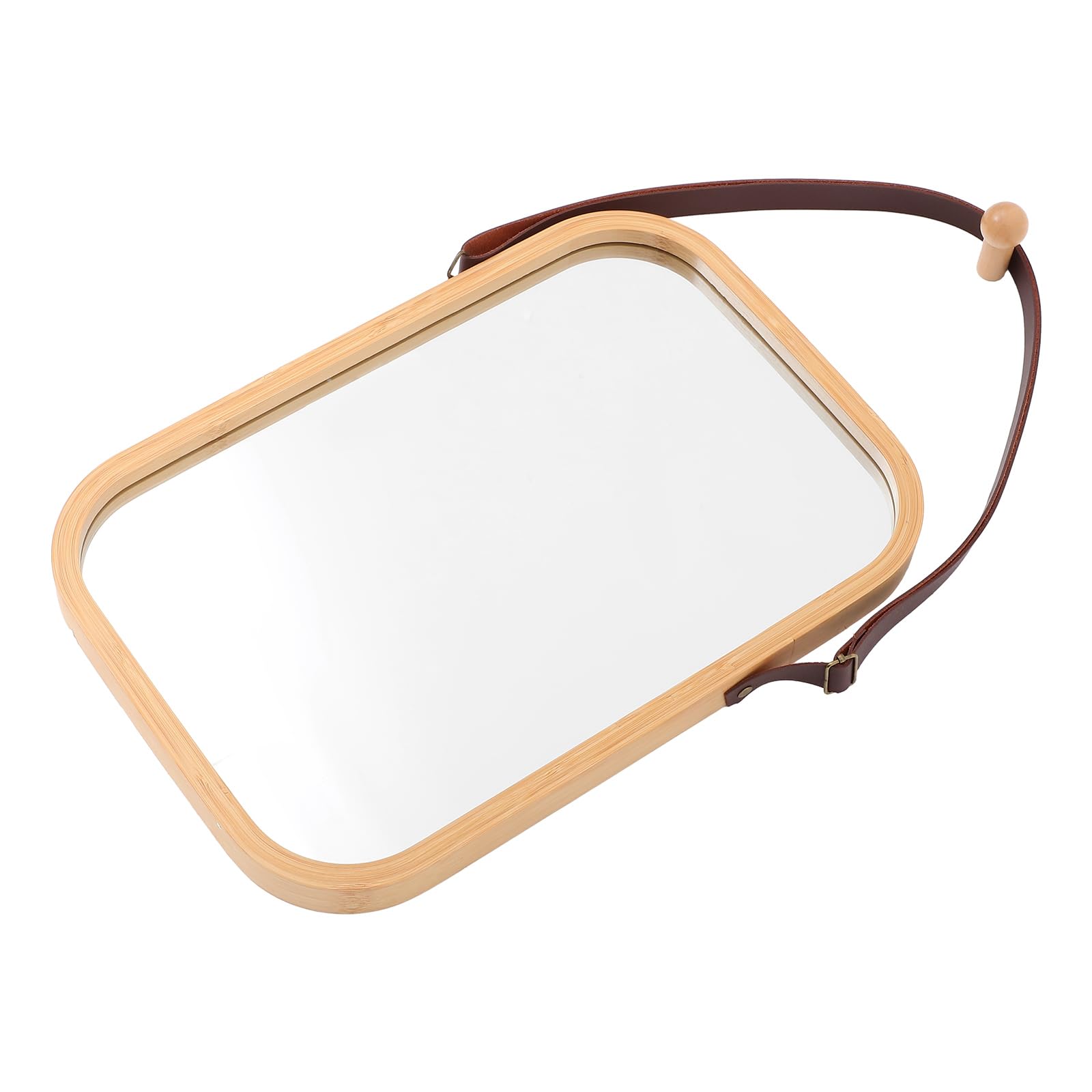 Miroir de maquillage rectangulaire en bois pour salle de bain et entrée