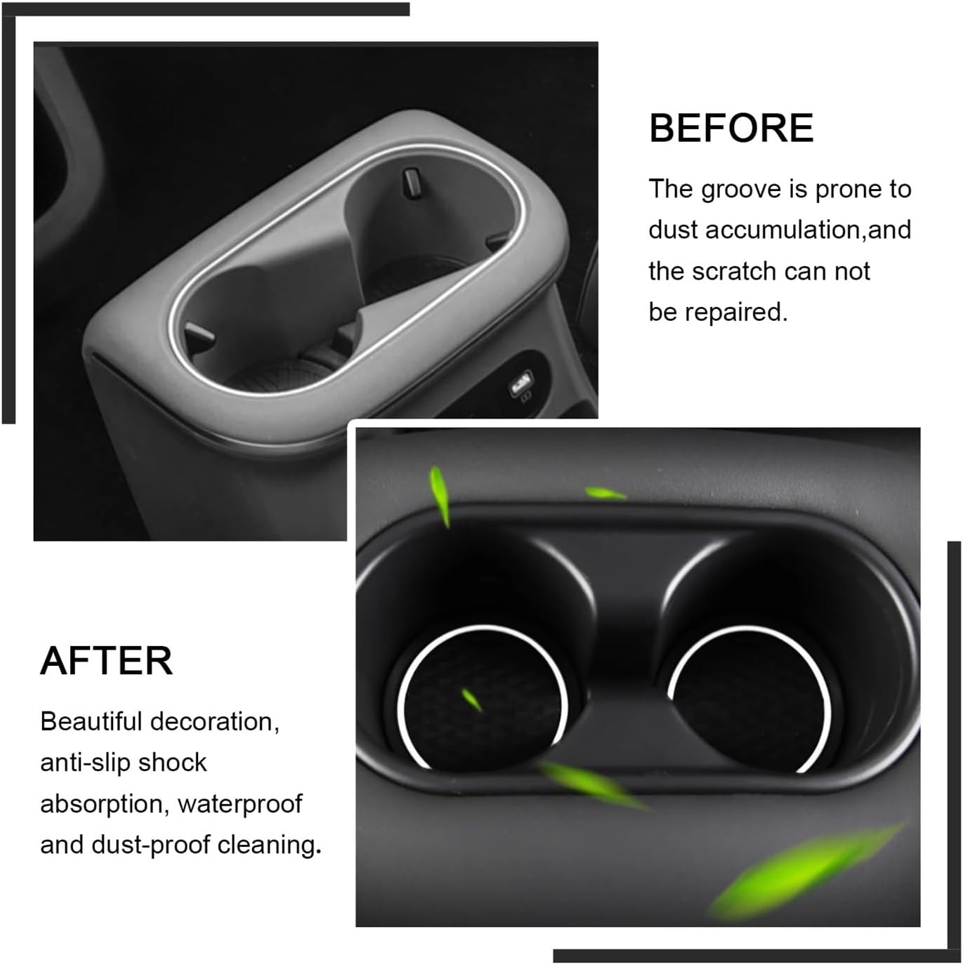 Compatible with Hyundai Ioniq 5 2021 2022 2023 2024 Car Door Groove Mat Anti-Slip Slot Pads Auto Interior Hyundai Ioniq 5 Accessories(White)