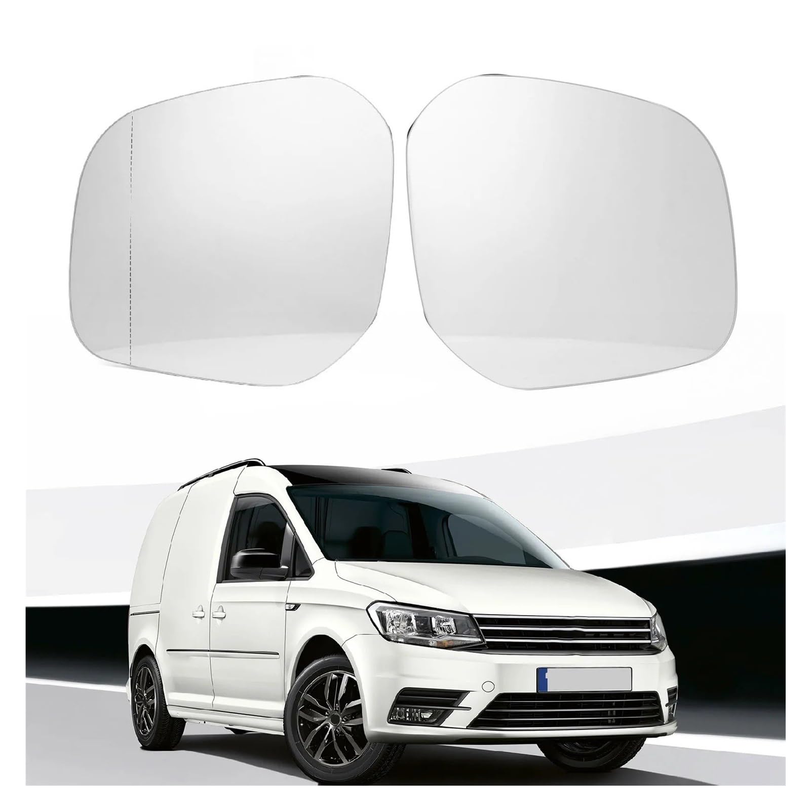 Cristal Espejo Exterior 1 Par para Caddy F&acelift 2015 2016 2017 2018 2019 2020 Espejo Lateral De Coche Cristal De Espejo Retrovisor Calefactado 2K5857521 2K5857522 Espejo Retrovisor Lateral