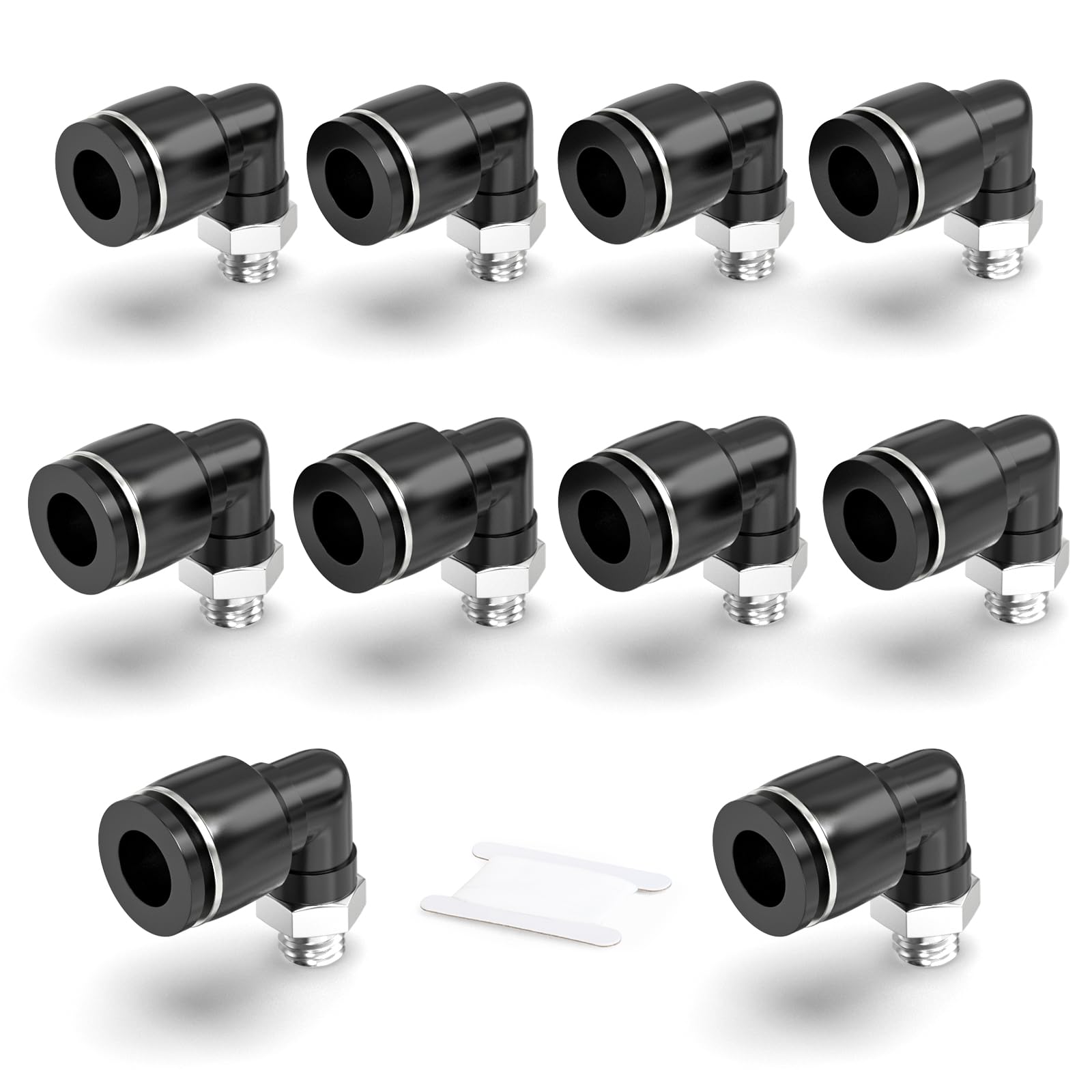 TAILONZ PNEUMATIC Kolanko męskie 6 mm średnica zewnętrzna x gwint M6 90 złączki wtykowe PL6-M6 (opakowanie 10 szt.)